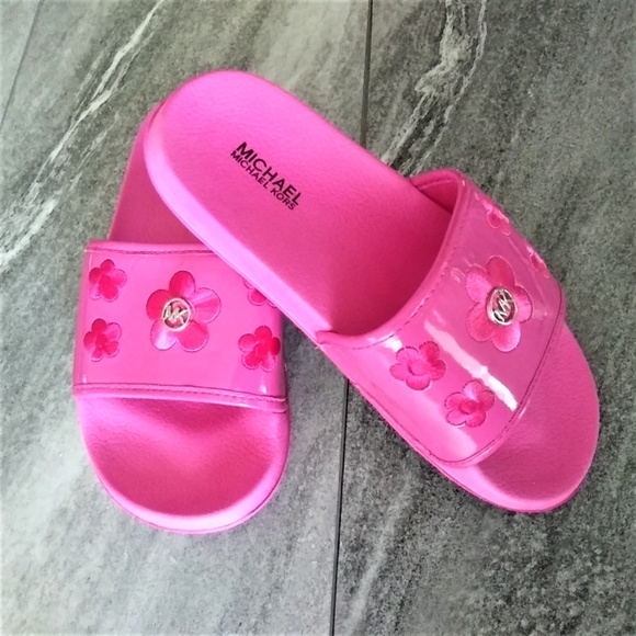 Michael Kors Other - MK SLIDES Pink Floral kids size 4